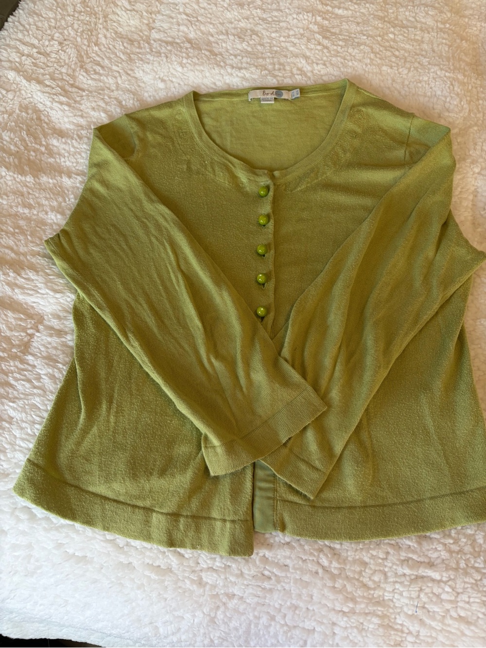 Boden Sage Green 100% Cotton Knit Sweater US 6
